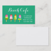 Strandcafé Popsicle Eisblöcke Sommer Visitenkarte (Vorne/Hinten)