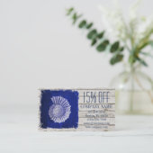 Strandchic Drift Holz nautische blaue Muscheln Visitenkarte (Stehend Vorderseite)