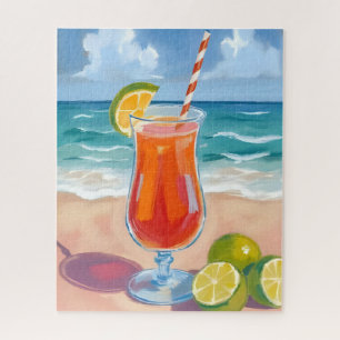 Strandcocktail   Ozeanwellen Aquarellmalerei Puzzle