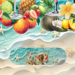 Strandcocktail Tropische Früchte Ozeanwache Starfi Skateboard<br><div class="desc">Ein tropisches Strandskateboard für einen Liebhaber, der Skaten Liebe. Ideal für ein Geschenk zum Gedenken an Ihre letzte Flut vor dem Ring. Einladen, genießen und feiern Sie mit Ihrer nächsten und liebsten Familie, Freunden. Ideal für "tropische Ozeanwellen" / "Strandcocktail" Thema. Die Gestaltung, tropischer Strand, blaues Wasser, Cocktails, tropische Früchte und...</div>