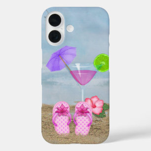 Strandcocktail und Flip-Flops iPhone 16 Hülle