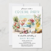 Strandcocktails 21. Geburtstag Party Einladung (Vorderseite)