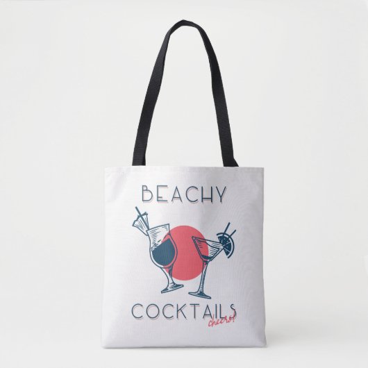 Strandcocktails Prost Party Kunst Tasche (Vorderseite)