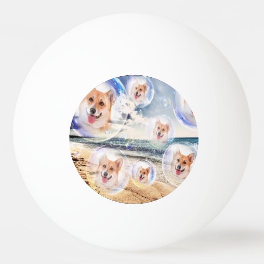 StrandCorgis Tischtennisball (Vorderseite)