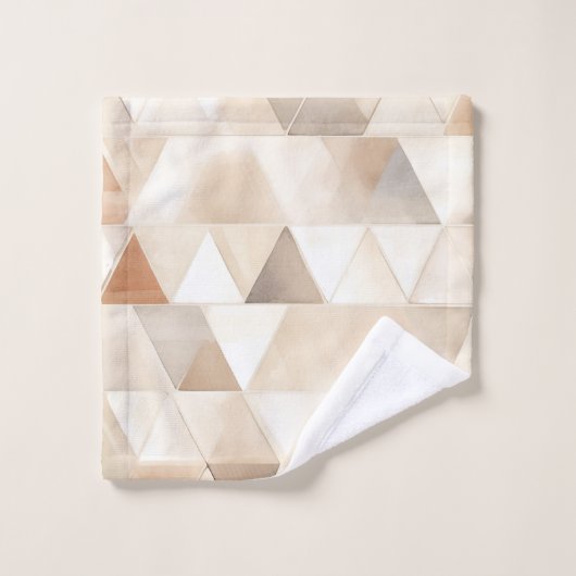 Strandcreme-Dreiecke Badhandtuch Set (Waschlappen)