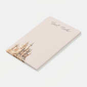 Strandcreme-Sandburg Post-it Klebezettel (angewinkelt)
