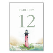 Stranddecke Dekoration Leuchtturm Tischnummer (Vorderseite)