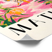Stranddekoration, Tiger Art Print, rosa Dopamin Ar Poster (Ecke)