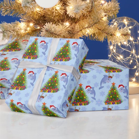 Stranddelphin Geschenkpapier (Feiertage)