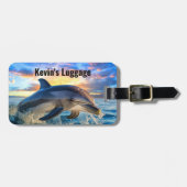 Stranddolphin Monogram Gepäckanhänger (Vorderseite horizontal)