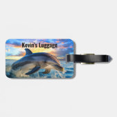 Stranddolphin Monogram Gepäckanhänger (Rückseite horizontal)