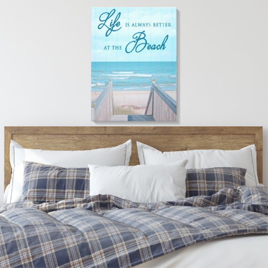 STRANDDRUCK MIT QUOTE LEINWANDDRUCK (Insitu (Schlafzimmer))