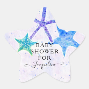 Stranddusche mit bunten Starfish Babydusche Stern-Aufkleber