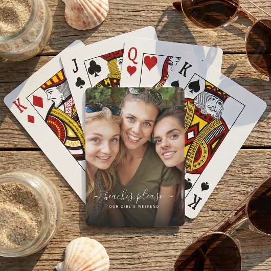 Strände bitte Mädchen-Wochenende-Ausflug-Foto Spielkarten