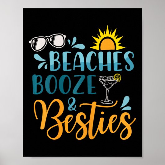 Strände Boost and Besties Funny Beach Lover Sommer Poster (Vorne)