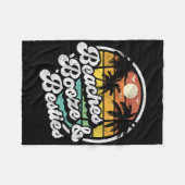Strände Boost and Besties Funny Retro 70er Beach W Fleecedecke (Vorderseite (Horizontal))
