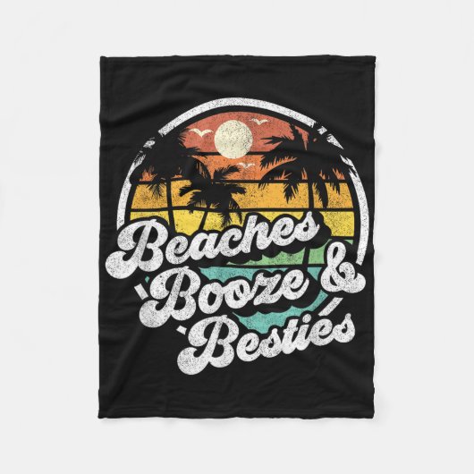 Strände Boost and Besties Funny Retro 70er Beach W Fleecedecke (Vorderseite)