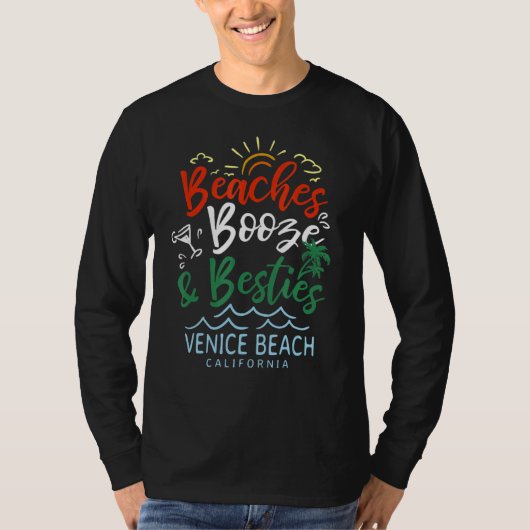 Strände Boost and Besties Venice Beach Summer Cali T-Shirt (Vorderseite)