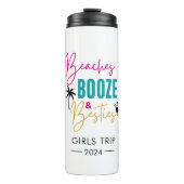 Strände Booze and Besties Personalisiert, Girls Tr Thermosbecher (Vorderseite)
