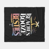 Strände Booze & Besties Kokospalmen Sommer Fleecedecke (Vorderseite (Horizontal))