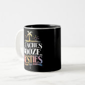 Strände Booze & Besties Kokospalmen Sommer Zweifarbige Tasse (Vorderseite Links)