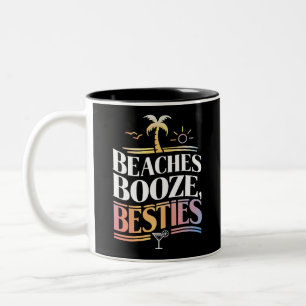 Strände Booze & Besties Kokospalmen Sommer Zweifarbige Tasse