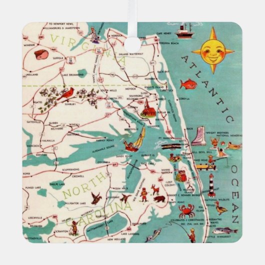 Strände der Außenbanks Ornament Aus Metall (Vorderseite)