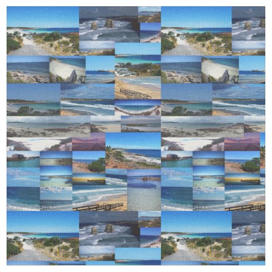 Strände in Australien FotoCollage, Stoff (Nahaufnahme)