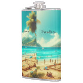 Strände sind ruhige Paradiese Flachmann (Links)