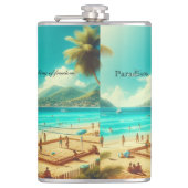 Strände sind ruhige Paradiese Flachmann (Vorderseite)