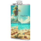 Strände sind ruhige Paradiese Flachmann (Links)