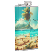 Strände sind ruhige Paradiese Flachmann (Rechts)