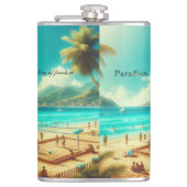 Strände sind ruhige Paradiese Flachmann (Vorderseite)