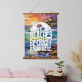 Strände sind verrückte Kunst hängend gestochen Wandteppich Mit Holzrahmen (Schlafzimmer)