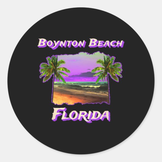 Strände von Boynton Beach Florida Runder Aufkleber (Vorderseite)