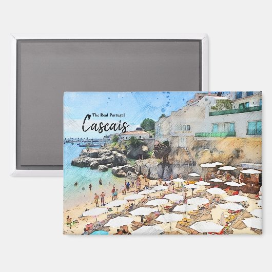 Strände von Cascais, Portugal Postkarte Magnet (Vorderseite/Rückseite)