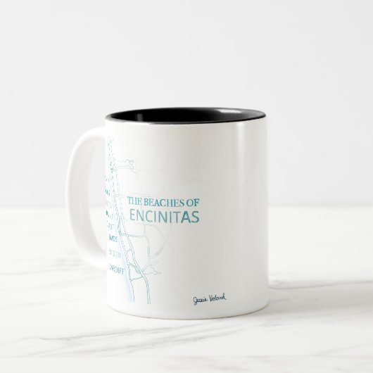 Strände von Encinitas Entwurf Zweifarbige Tasse (Vorderseite Links)