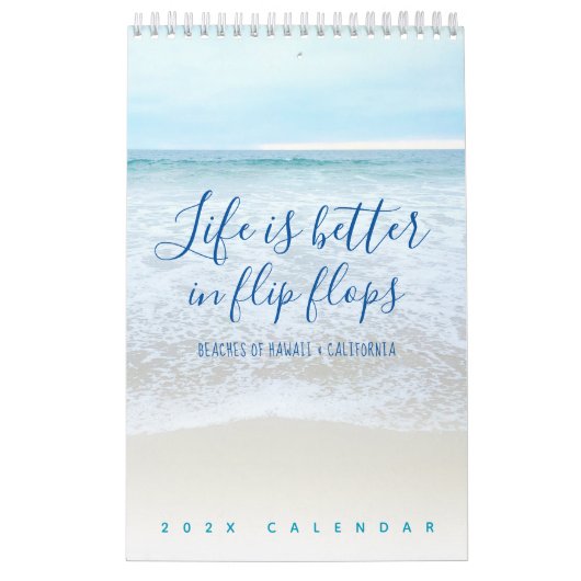 Strände von Hawaii California Flip Flops eine Seit Kalender (Titelbild)