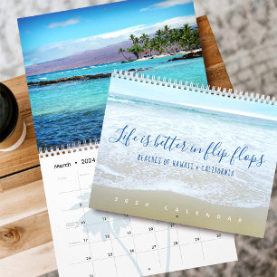 Strände von Hawaii, Kalifornien "Life in Flip Flop Kalender