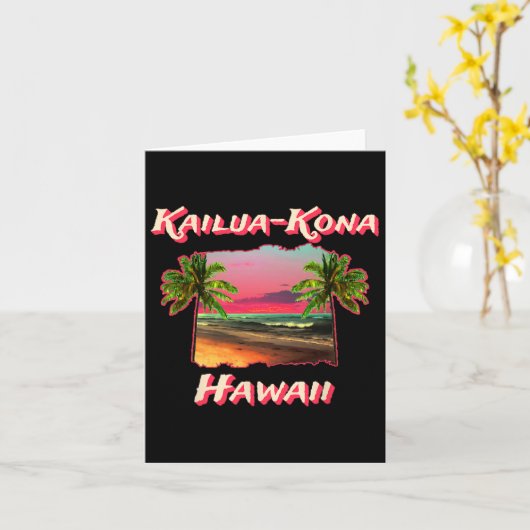 Strände von Kailua-kona Hawaii Karte (Gelbe Blume)