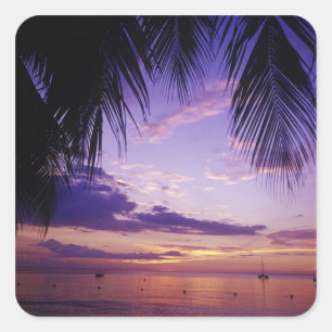 Strände von Negril, Jamaika 2 Quadratischer Aufkleber