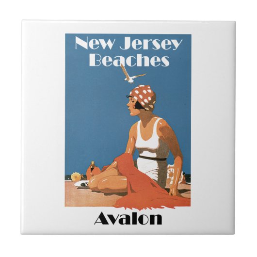 Strände von New Jersey ~ Avalon Fliese (Vorderseite)