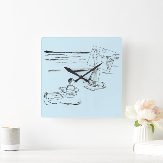 Stranded Quadratische Wanduhr (Zuhause)