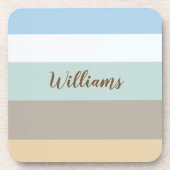 Strandfarbblock Untersetzer mit Kork (Vorderseite)