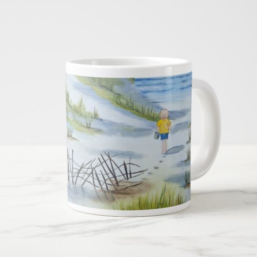 Strandfarbe Jumbo-Tasse (Vorderseite Rechts)