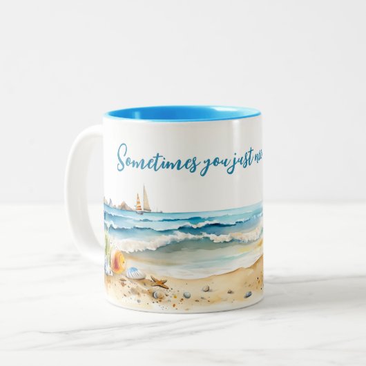 Strandfarbe | Reisen | Kaffee Zweifarbige Tasse (Vorderseite Links)