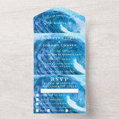 Strandfarbe Tropische Destination Ozeanwelle All In One Einladung (Innen Boden)