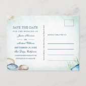 Strandfarben-Foto Save the Date Einladungspostkarte (Rückseite)