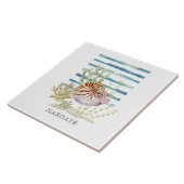 Strandfarben gestreift MUSCHEL Küstenstrasse MARGA Fliese (Seite)