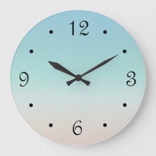 Strandfarben Gradient Minimal Küsten Turquoise Große Wanduhr